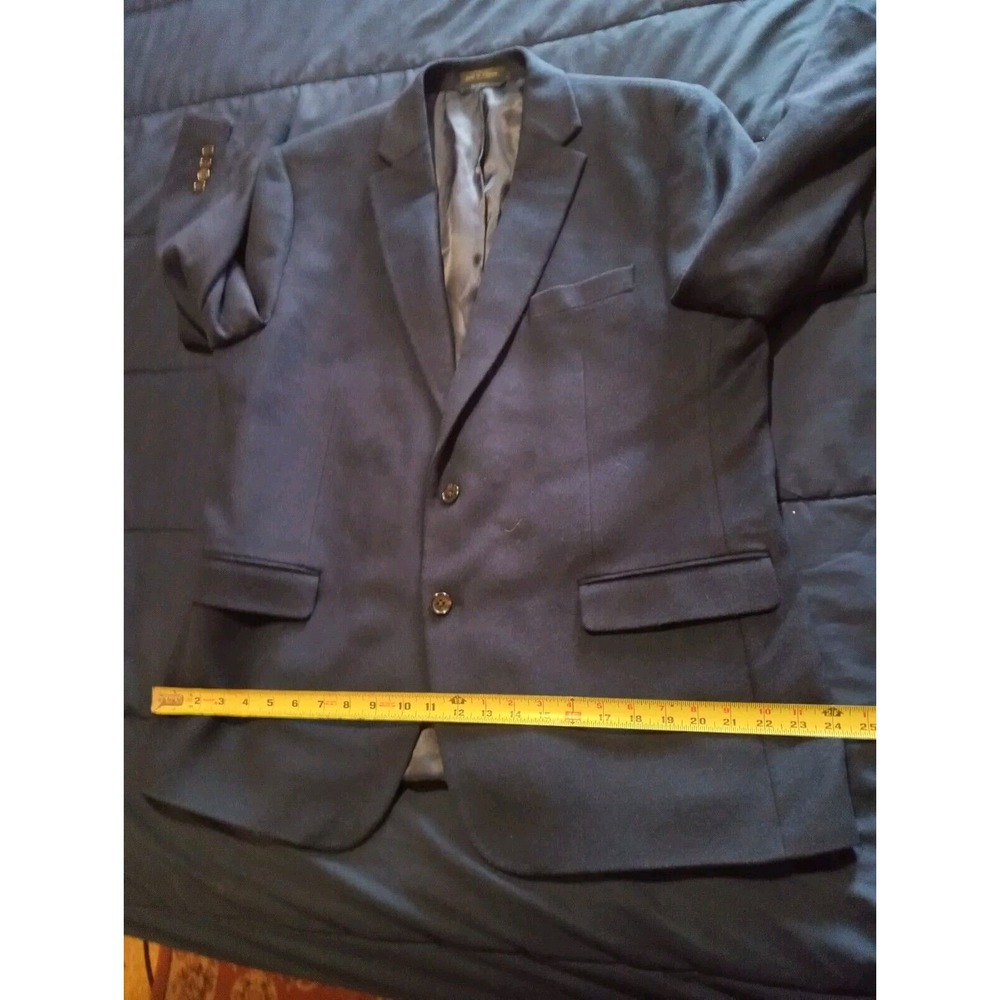 Lauren Ralph Lauren Mens Blazer Charcoal Navy Jacket Silk Wool & Cashmere 46R - Picture 2 of 8